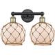 Option Black Antique Brass / White Glass with Brown Rope