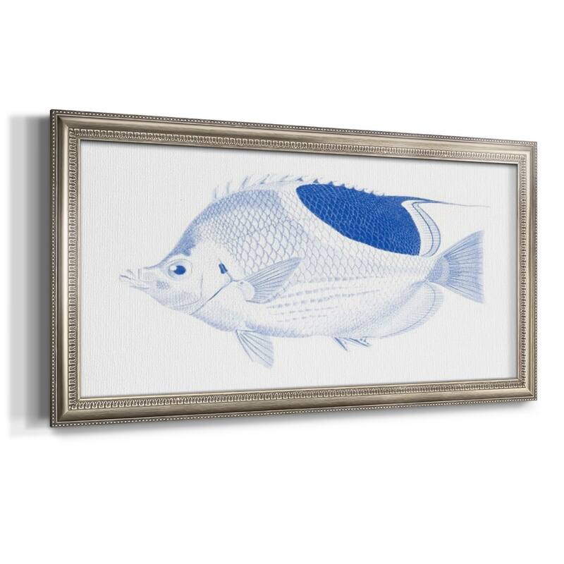 Blue & White Tropical Fish I Premium Framed Canvas- Ready to Hang