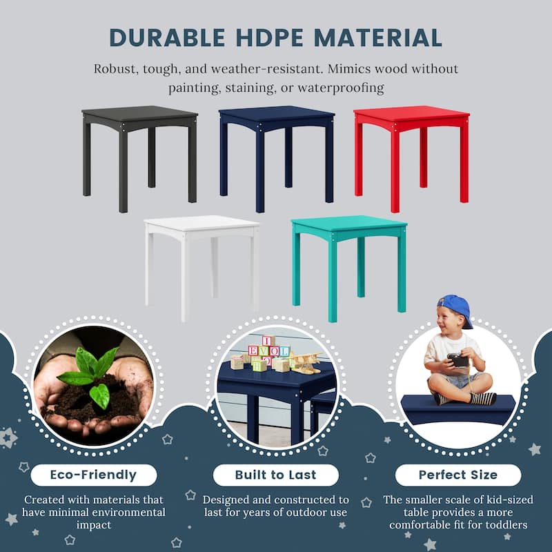 Polytrends Garden Party Kids Outdoor 24" Dining Table