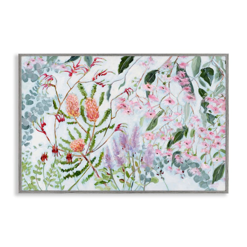 Stupell Elegant Garden Flowers Framed Giclee Art Design By Meredith Howse - 30 x 20 - Grey
