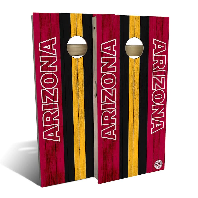 Arizona Football Outdoor Cornhole Board Set - Backyard 2x4 - Include Edge Lights