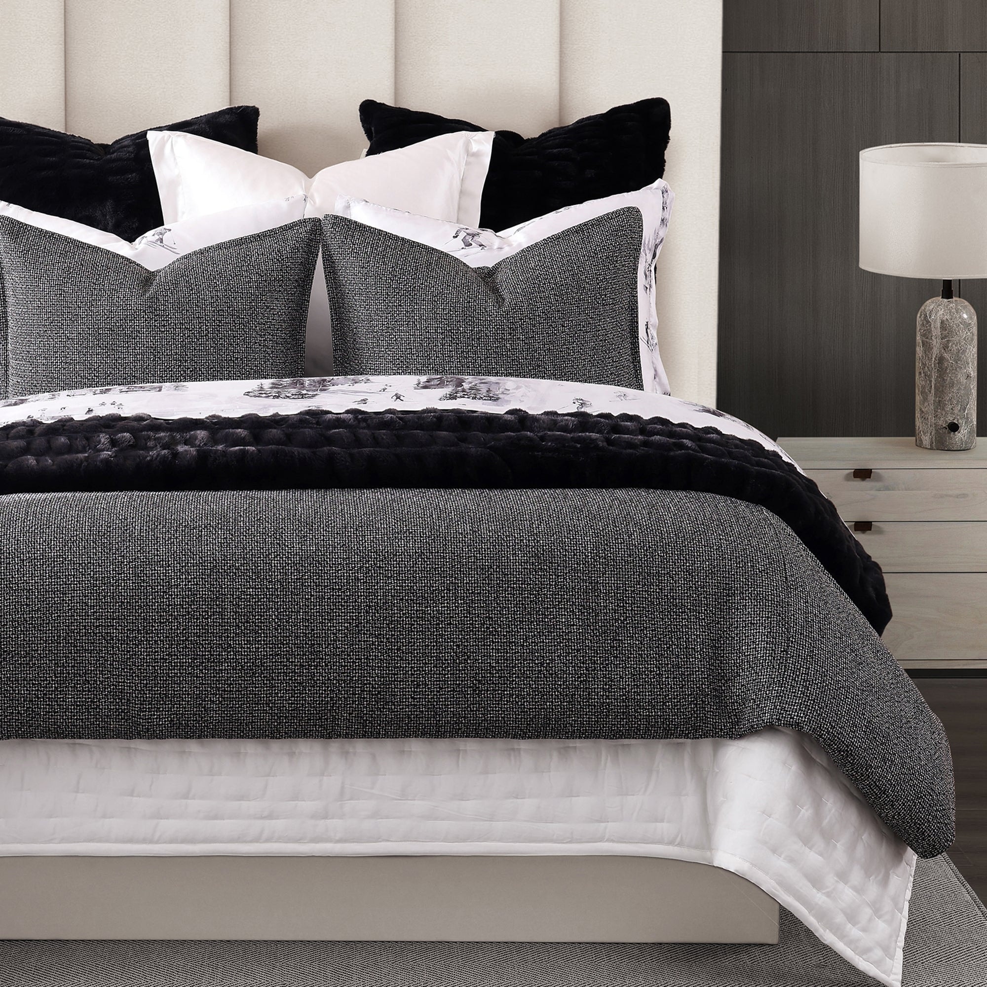 HiEnd Accents Tweed Textured Woven Timeless Classic 3 Piece Comforter Set