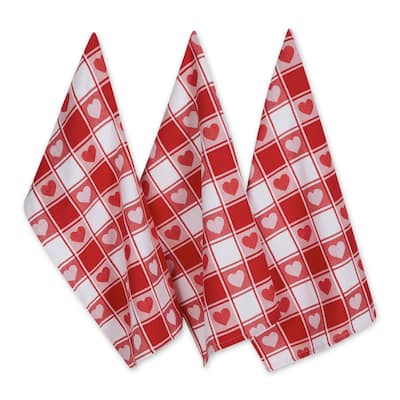 Assorted Valentines Dishtowel (Set of 3) - 9.5x6.5"
