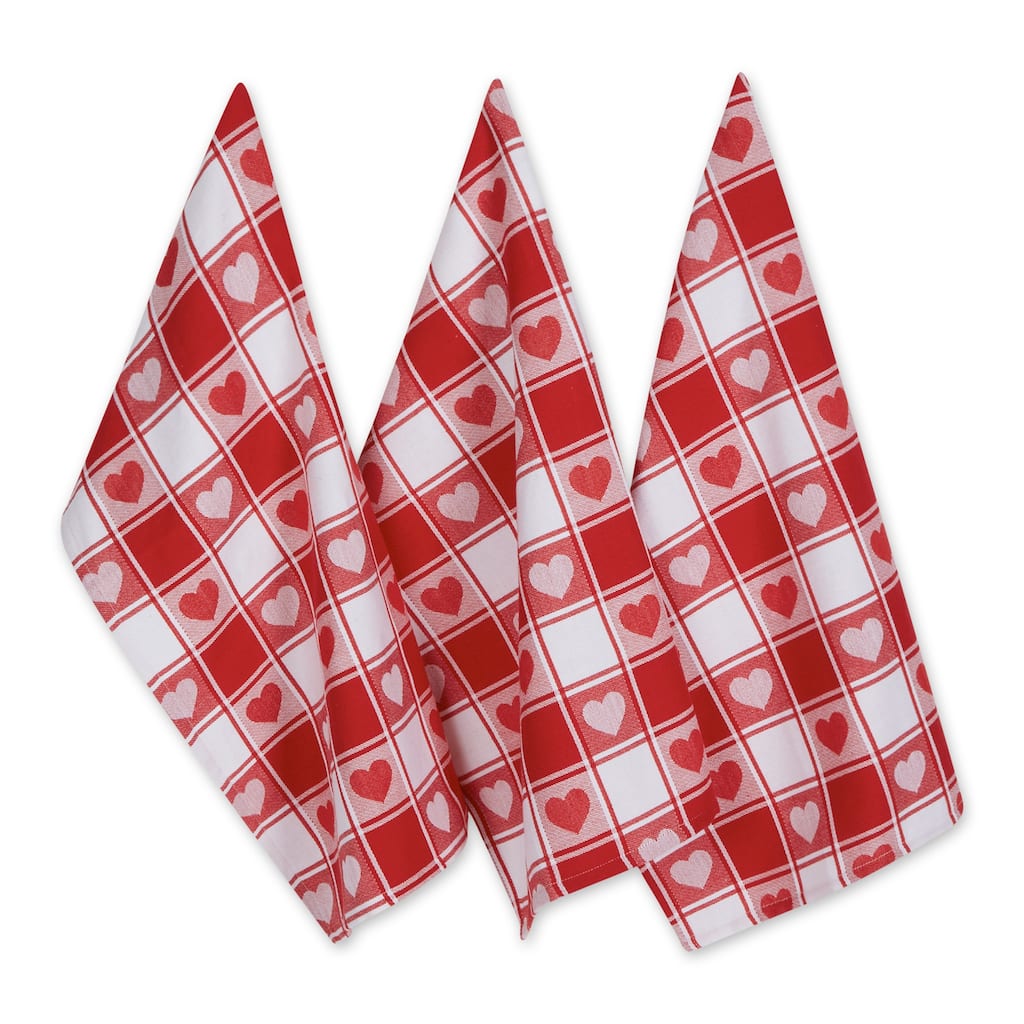 Assorted Valentines Dishtowel (Set of 3) - 9.5x6.5"