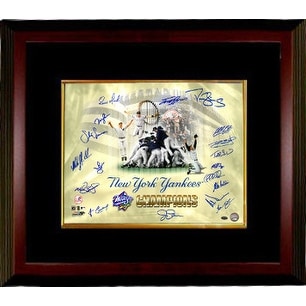 Mike Stanton signed New York Yankees 16x20 Photo Custom Framed 1998 World Series Champions Celebration Collage 18 sigs