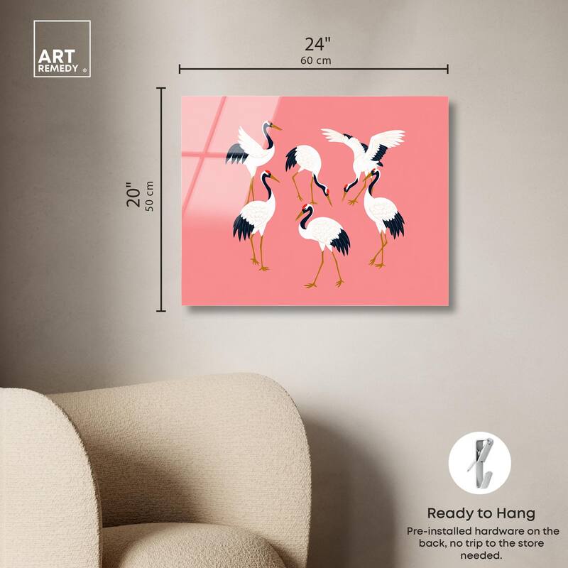 Crane Chorus Acrylic by Art Remedy, Ready to Hang