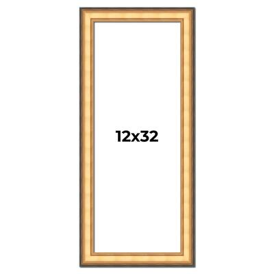 12x32 Frame Gold Plein Aire Solid Wood Picture Frame Width 2 Inches |