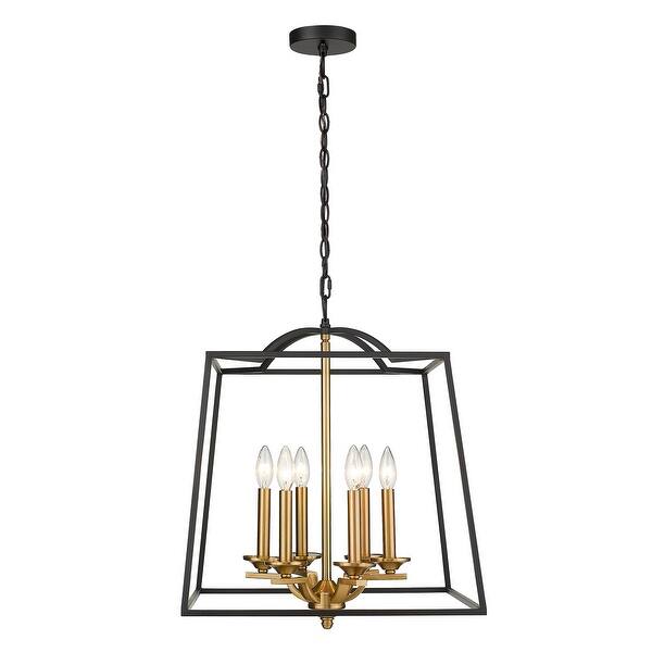 Shop Emliviar 6 Light Modern Farmhouse Chandelier Black And Gold