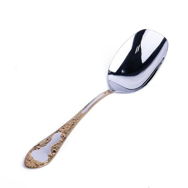 Gilded Stainless Steel Serving Spoon 9.45"
