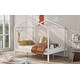preview thumbnail 4 of 39, Twin Size House Bed with Roof and Fence - Playhouse Design for Kids' Rooms