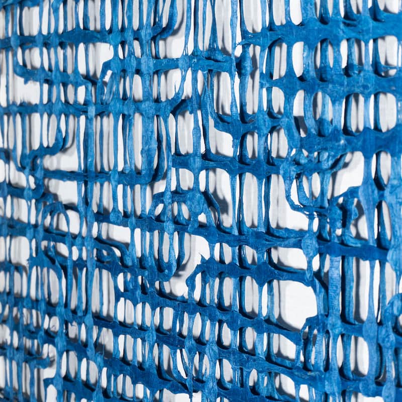 HUJI Blue Papier-Mache Shadow Box Wall Decor