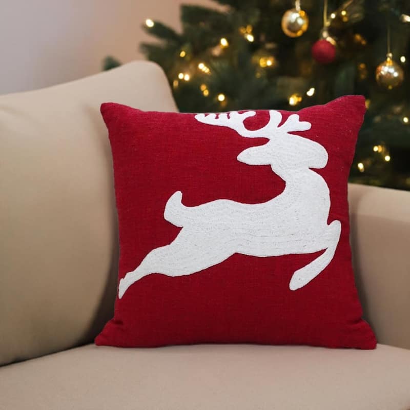 Reindeer 20" x 20" Christmas Throw Pillow with Insert