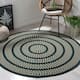 SAFAVIEH Handmade Braided Levina Country Rug - 4' x 4' Round - Ivory/Dark Green