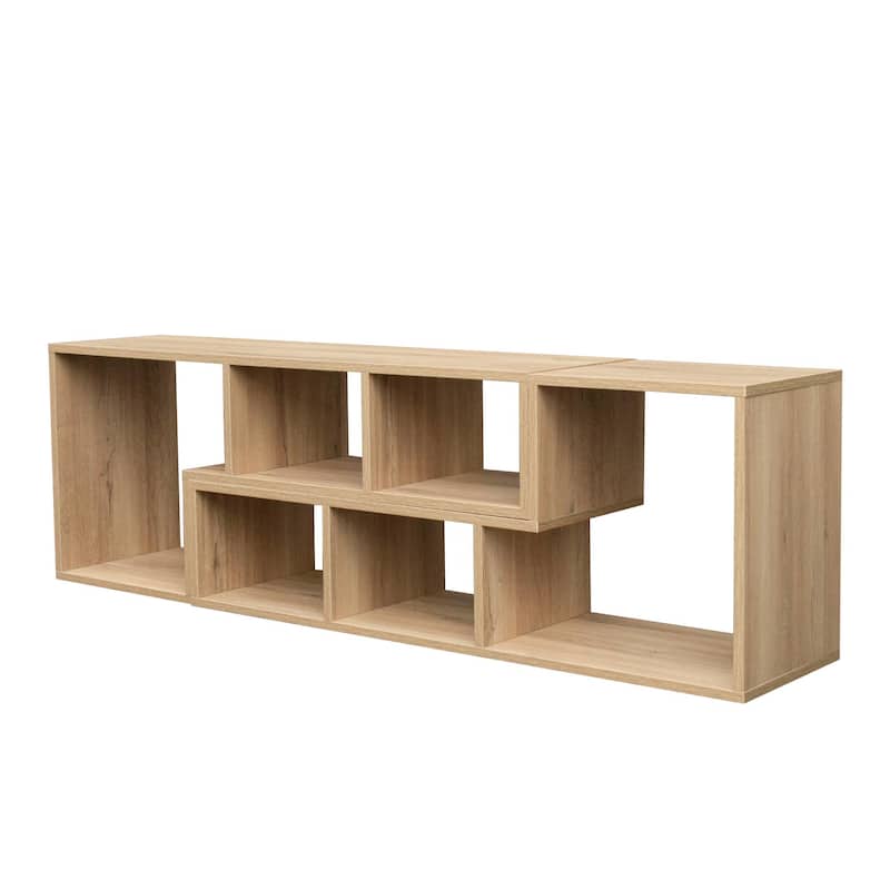 Double L-Shaped TV Stand Entertainment Center,Display Shelf