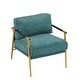 preview thumbnail 57 of 63, 27.56" Modern Accent Chair with Plush Cushions, Metal Frame, and Wooden Armrest Design -for Living Room, Bedroom