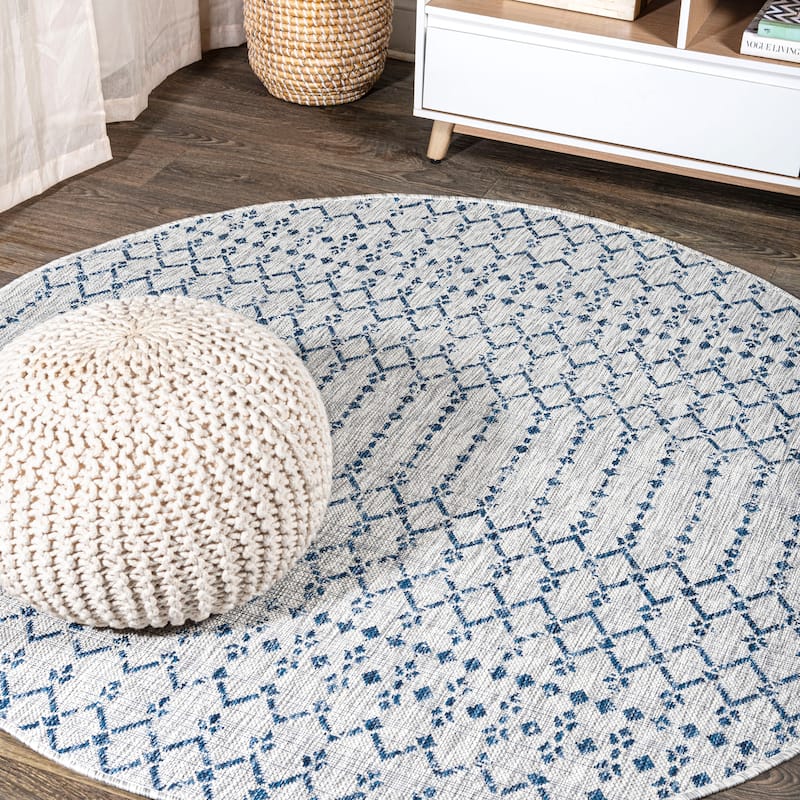JONATHAN Y Trebol Moroccan Geometric Textured Weave Indoor/Outdoor Area Rug
