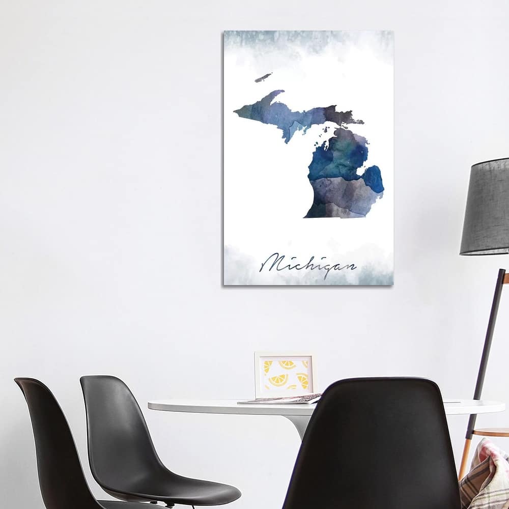 iCanvas "Michigan State Bluish" by WallDecorAddict Canvas Print