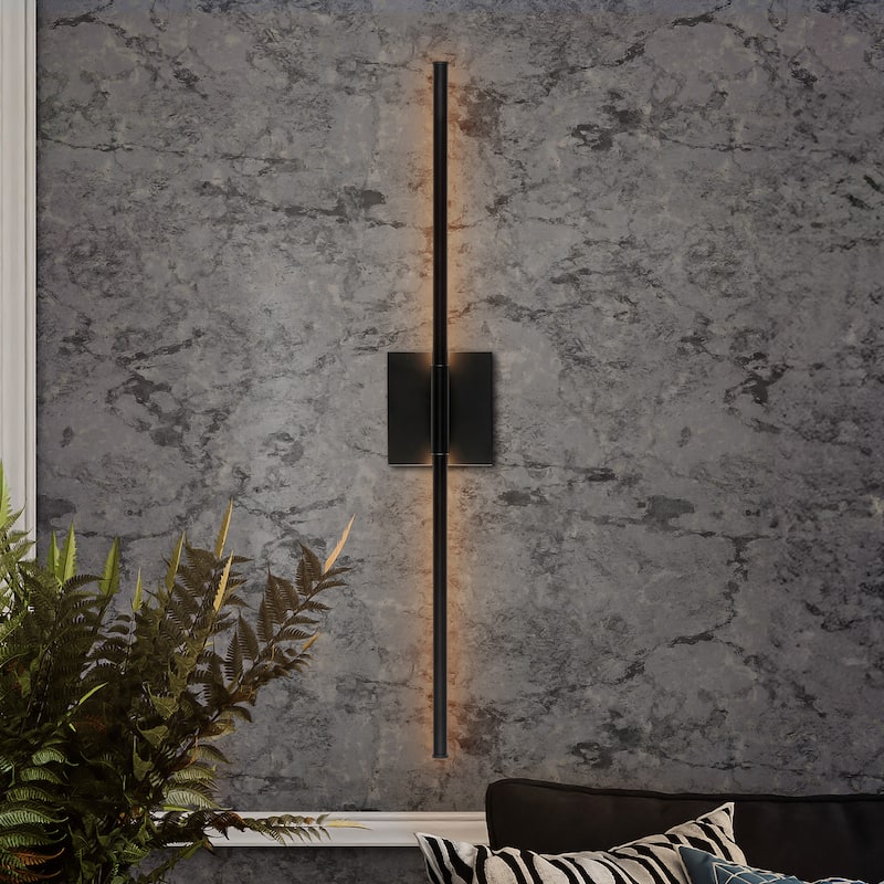 28" Dimmable Integrated LED Metal Wall Sconce, by JONATHAN Y