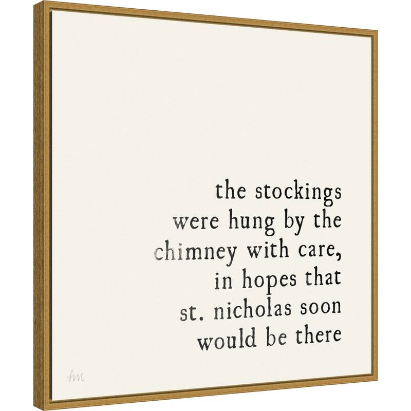 Simple Christmas II Cream by Laura Marshall Framed Canvas Wall Art