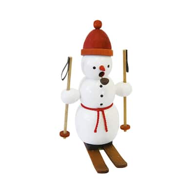 5" Richard Glaesser Skiing Snowman Christmas Incense Burner