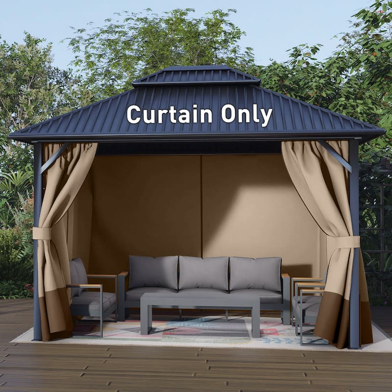 Aoodor 10' x 10' Gazebo Curtain Set，Curtain Only