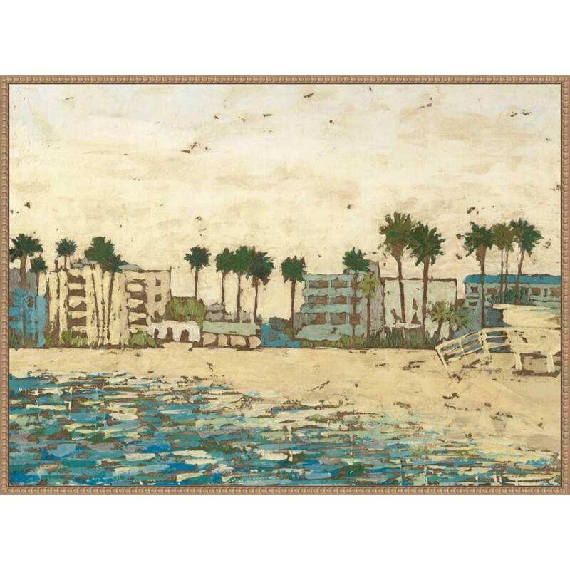 Beach Coast No. 1 by Megan Meagher (38 x 28 in.), Framed Canvas Wall Art Print