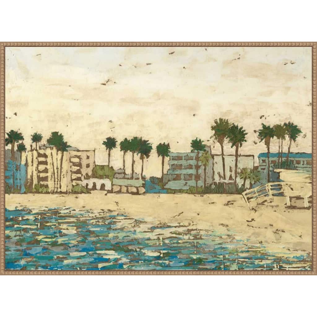 Beach Coast No. 1 by Megan Meagher (38 x 28 in.), Framed Canvas Wall Art Print