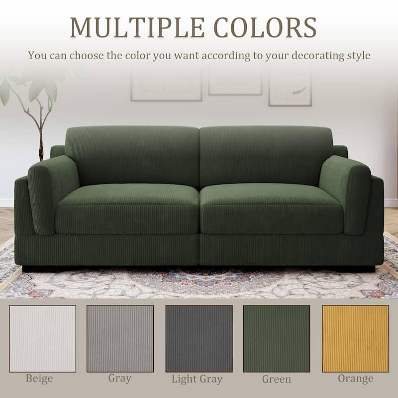 90.2"W Corduroy Upholstered Living Room Sofa