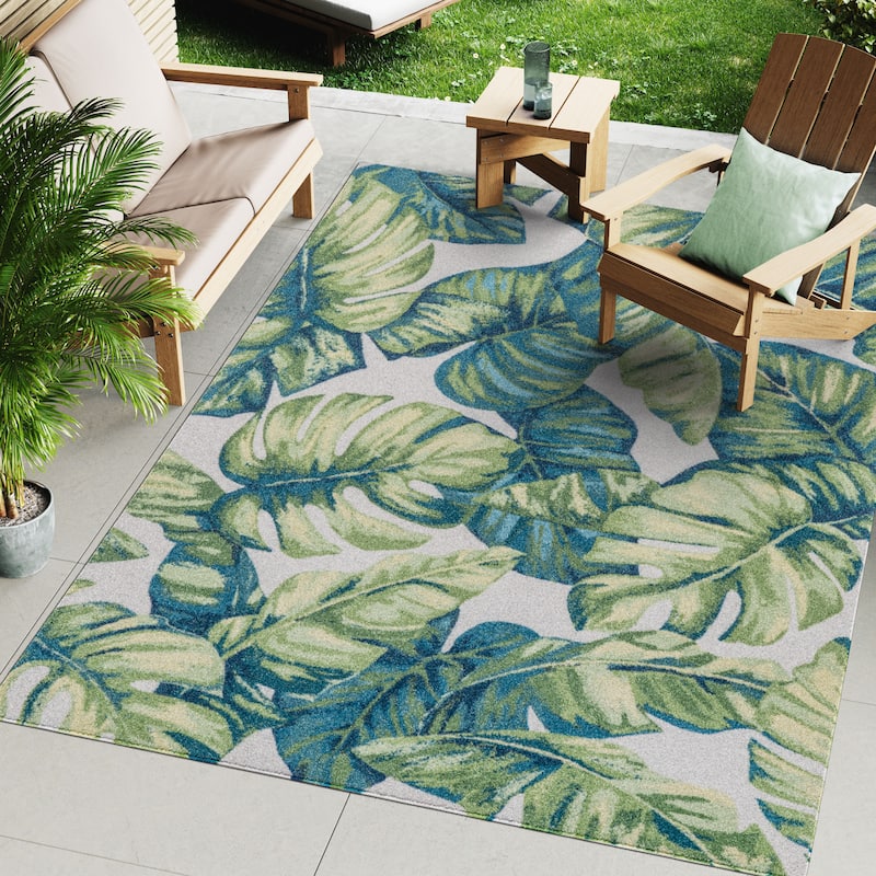 Nuloom Heidi Tropical Indoor/Outdoor Area Rug - 5' x 8' - Green Multicolor