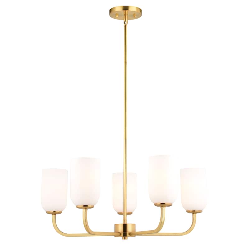 Shelby Gold Brass Transitional Bathroom Vanity Light Fixture White Glass