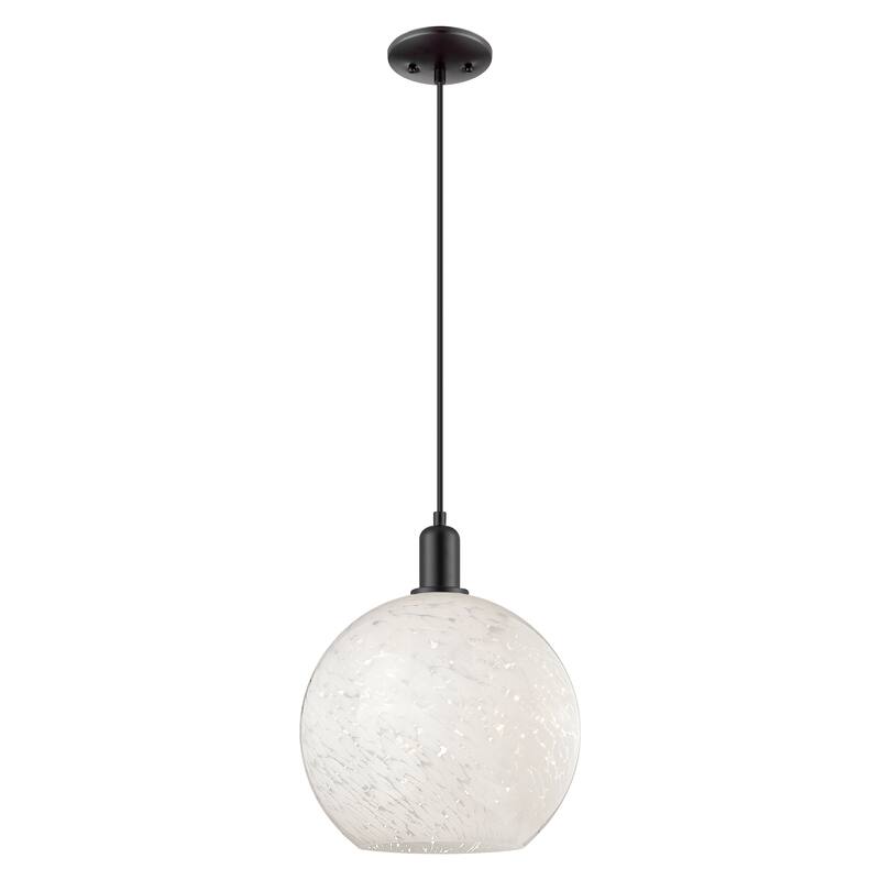Innovations Lighting Endless Possibilities Arcadia - White Mouchette - 1 Light 12" Cord Hung Mini Pendant - Matte Black