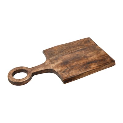 Square Mango Wood Cutting Board with Handle - 17.7" 9.5"
