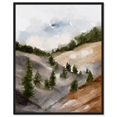 Art Remedy Looks Closer But Is Far Framed Landscape 1 Piece Canvas Wall Art Watercolor Style