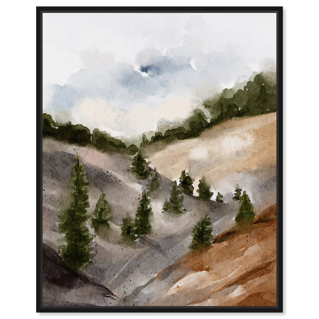Art Remedy Looks Closer But Is Far Framed Landscape 1 Piece Canvas Wall Art Watercolor Style