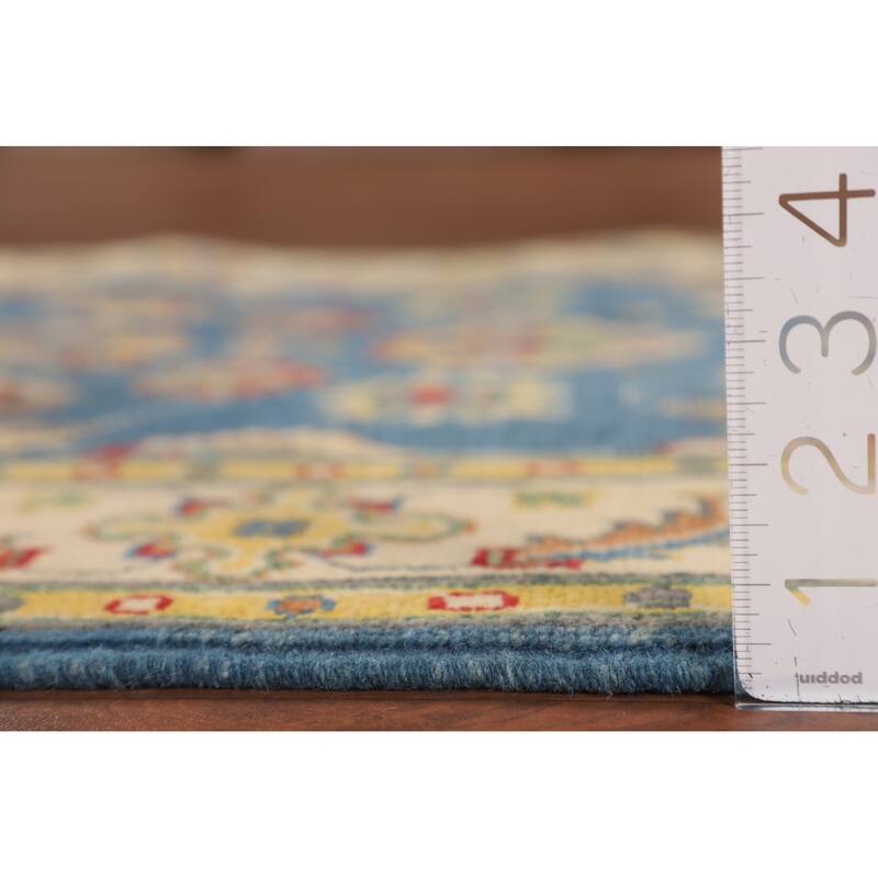 Blue Oushak Oriental Accent Rug Hand-Knotted Wool Carpet - 3'3" x 4'11"