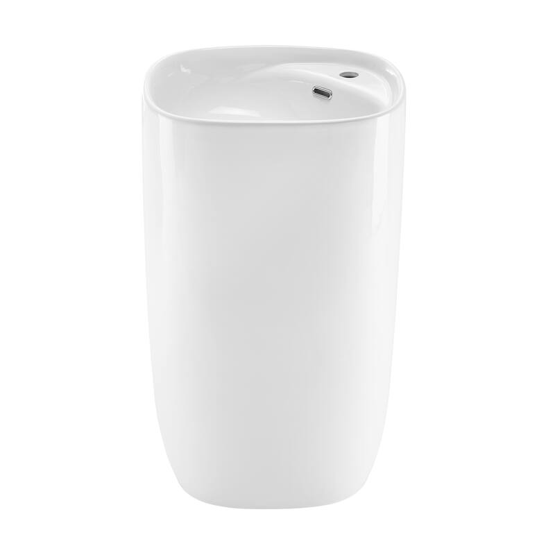 Dieppe One Piece Pedestal Sink - 19.7" x 17.75" 34.45" - 19.7" x 17.75" 34.45" - White