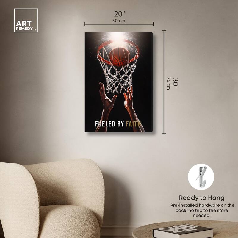 Fueled by Faith Basketball Canvas by Art Remedy, Gallery Wrapped