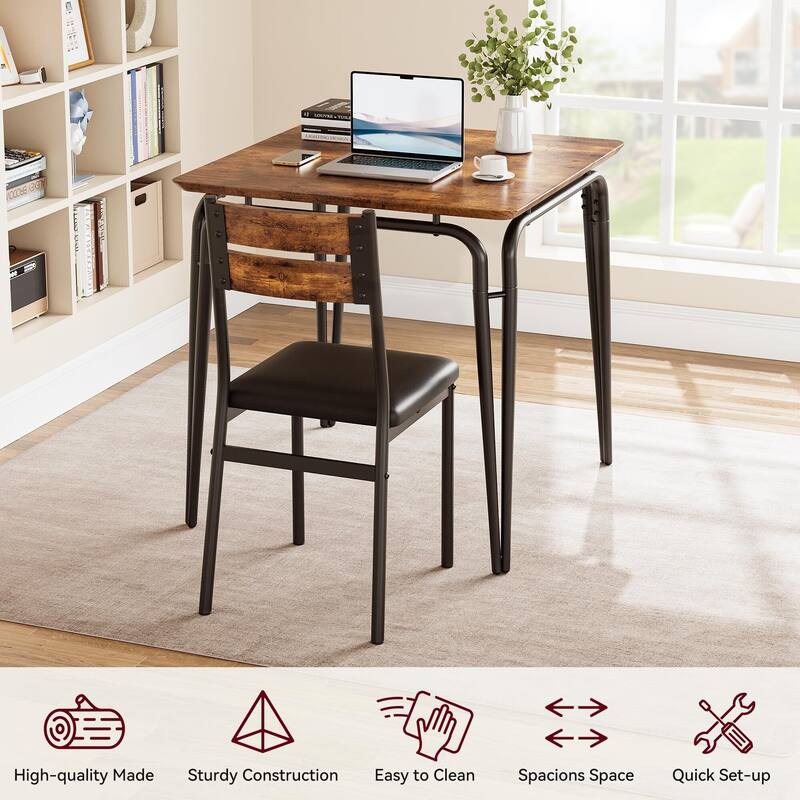 Dining Table for 2, Space Saving Square Dinette for Kitchen, Dining Room