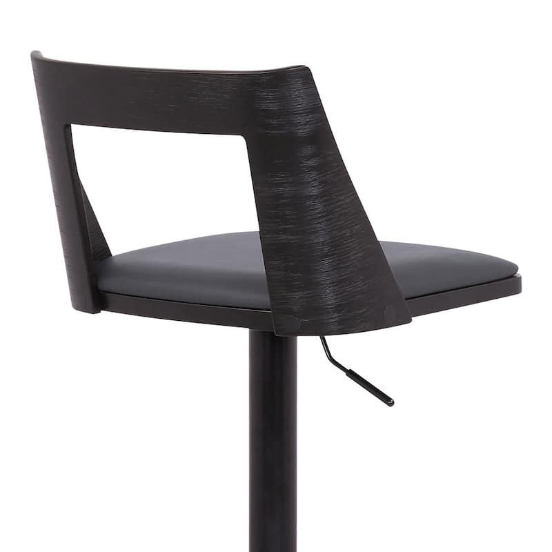 Milan Black or Gray Upholstered Adjustable Height Bar Stool