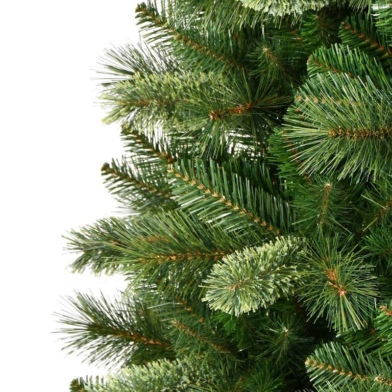 Puleo International 7.5' Pre-Lit Artificial Slim Teton Pine Tree with 350 LED Lights
