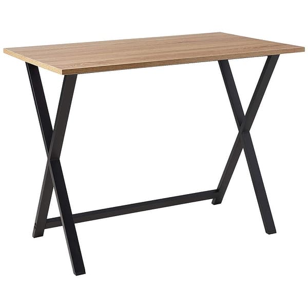 Shop Offex Home Office Black Steel Frame Wooden Table Top Writing