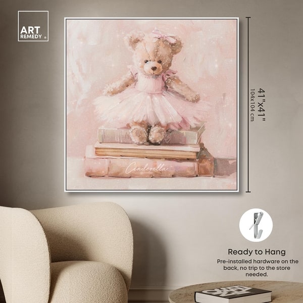 dimension image slide 18 of 24, Ballerina Teddy Books Canvas Kids Art Prints by Art Remedy
