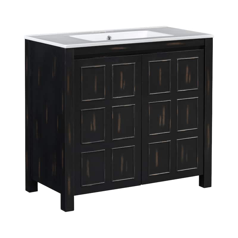 72" Bathroom Vanity Set with Double Vanities (Separate), Ceramic Sinks