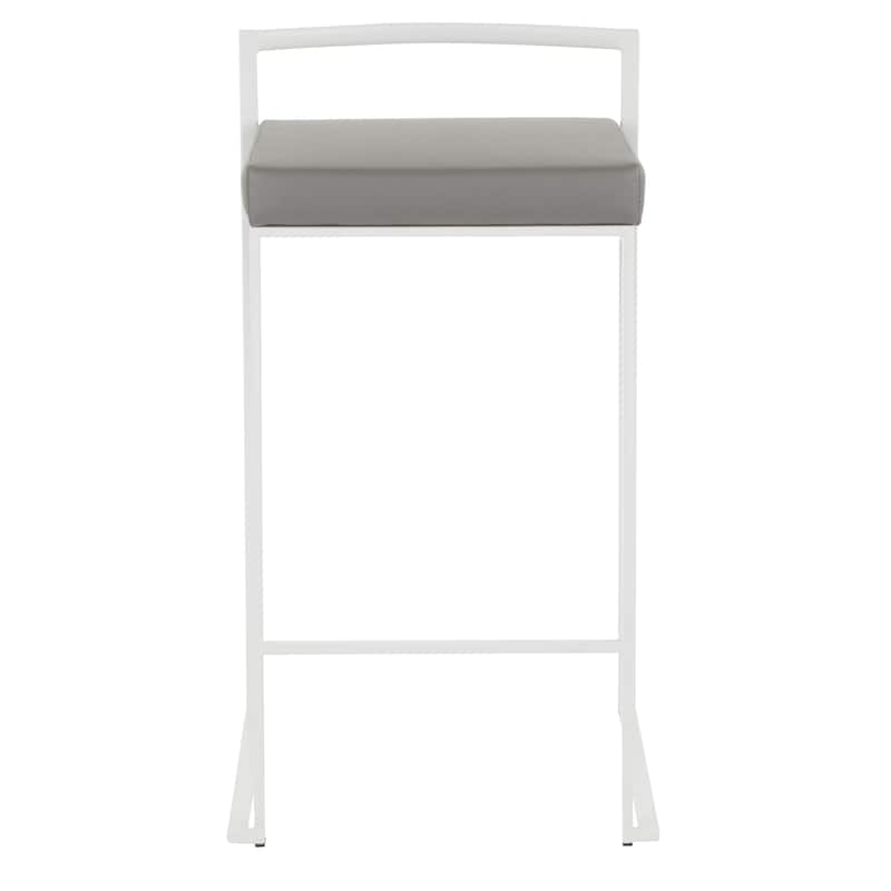 Porch & Den Forrest White Stackable Fully Welded Counter Stool (Set of 3)