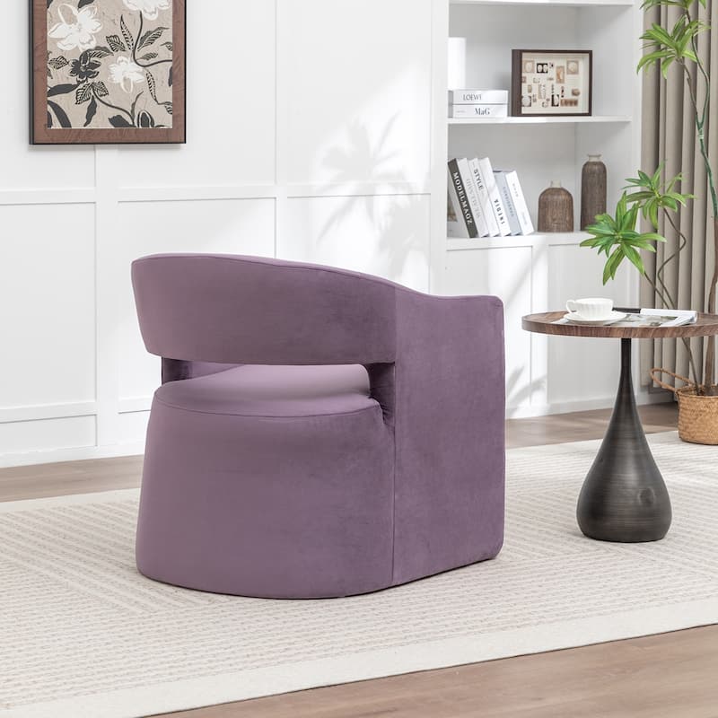 SEYNAR Modern Glam Velvet Accent Armchair Open Back with Ottoman Set of 2