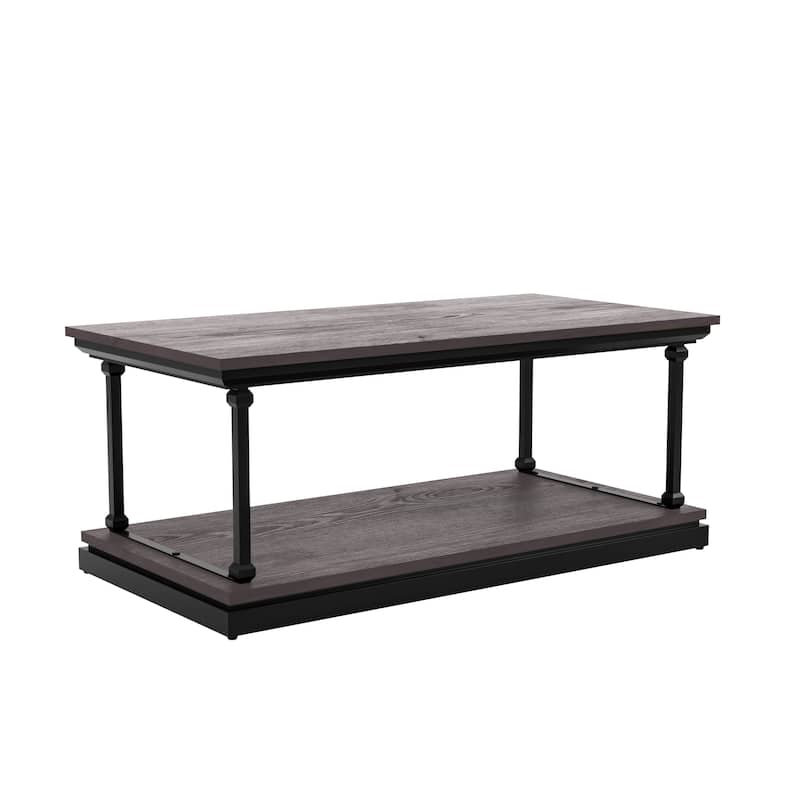 Marcin Transitional 47-inch 1-Shelf Coffee Table by Furniture of America - Antique Grey