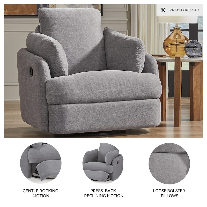 Signature Design by Ashley Modmax Dark Gray Swivel Glider Recliner