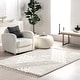 preview thumbnail 1 of 7, Nuloom Briella High-Low Geometric Shag Area Rug 3' x 5' - Ivory