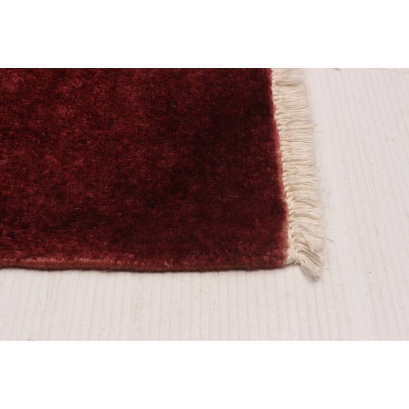 ECARPETGALLERY Hand-knotted Vibrance Burgundy Wool Rug - 8'10 x 11'6