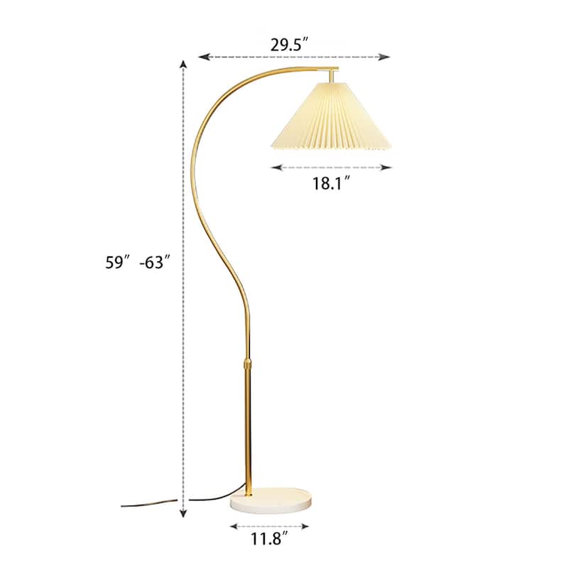 63 Inches Arched Floor Lamp for Bedrooms and Living Rooms